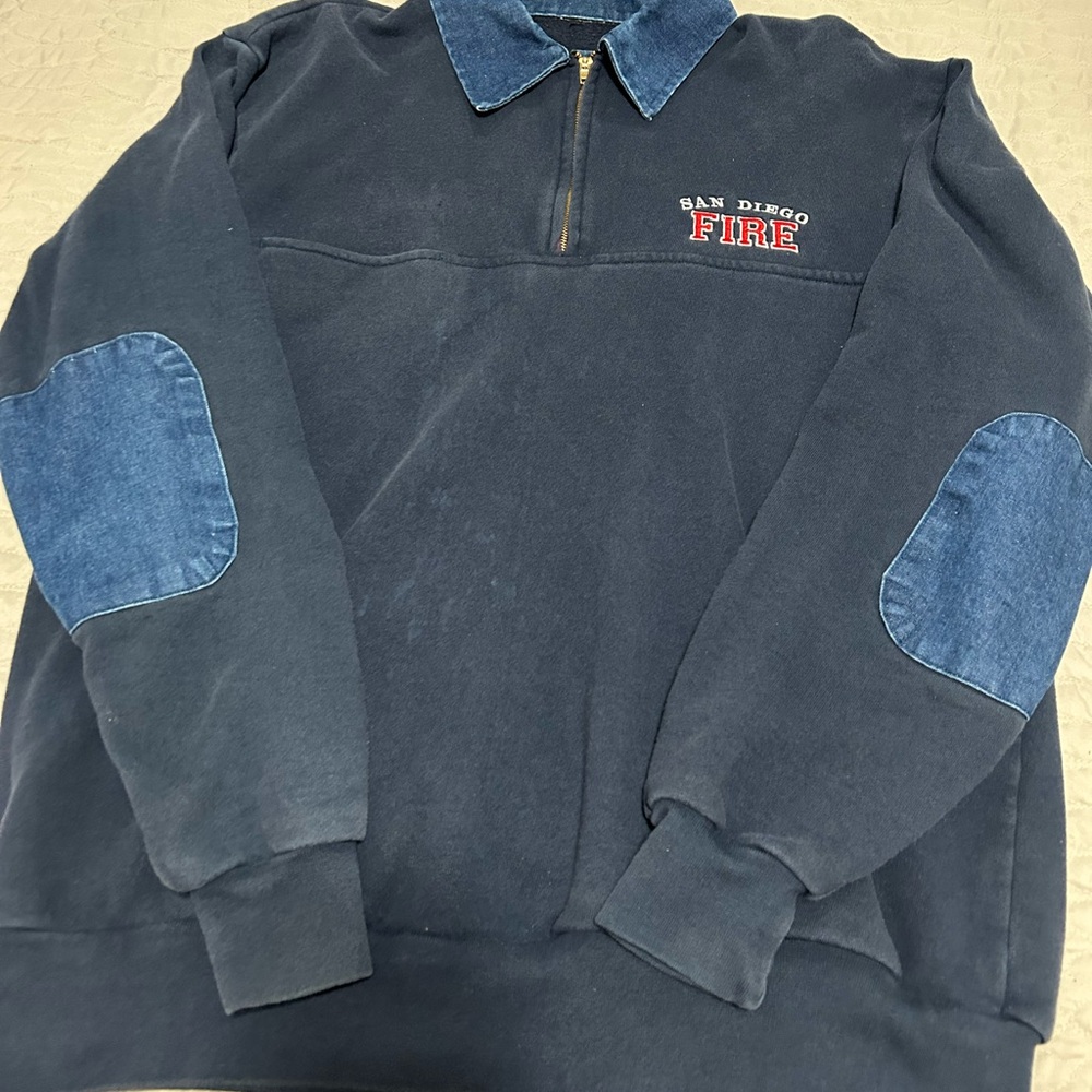 San Diego Fire Men's Navy Denim stitched Sweater